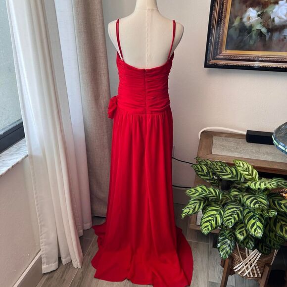 RNWY Red Cutout Gown – Elegant Evening Maxi Dress - Picture 7 of 8